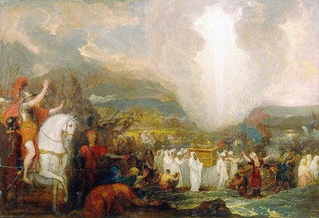 Benjamin West: Józsué átkel a Jordán folyón a frigyládával (1800)